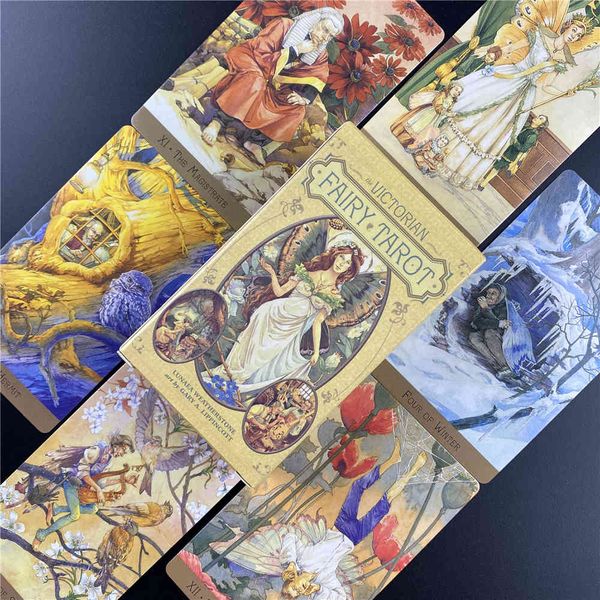 

victorian fairy tarot 78-card deck full english oracle cards divination fate family party board game bar club entertainment