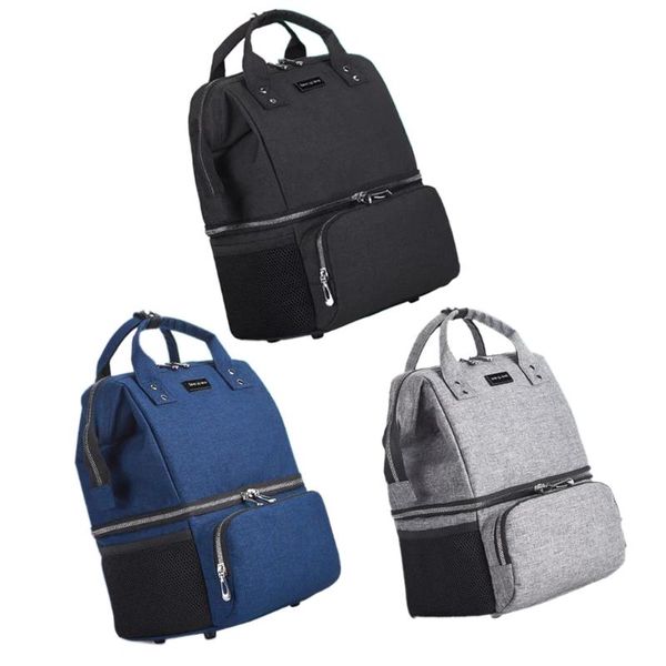 

mummy bag waterproof shoulder double dry wet separation insulation lunch large back milk baby bottle for outdoor diaper bags