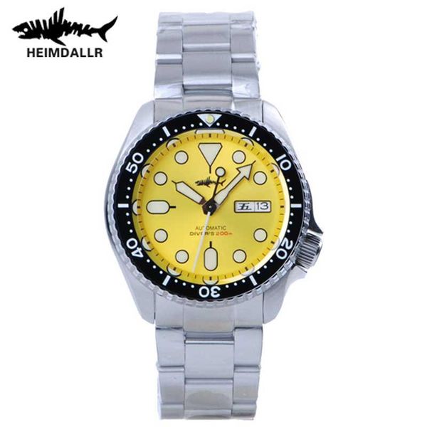 

wristwatches heimdallr vintage skx007 men's diving watch sapphire 200m water resistance japan nh36a automatic movement luminous male&#0, Slivery;brown