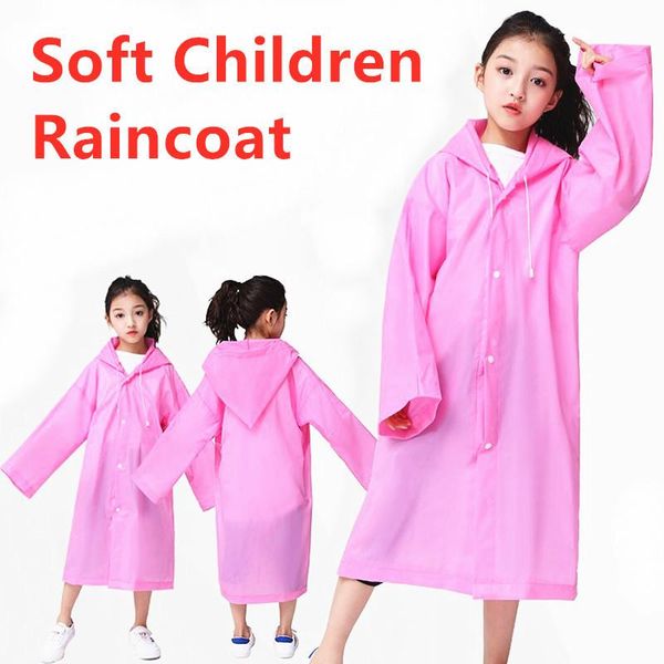 

raincoats 2021 fashion eva children raincoat kids thickened waterproof rain coat transparent tour rainwear student rainsuit