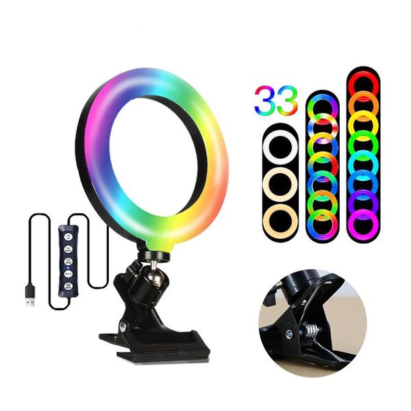 

flash heads rgb 6 inch fill pography lighting phone ringlight holder lamp desklive for tiktok youtube