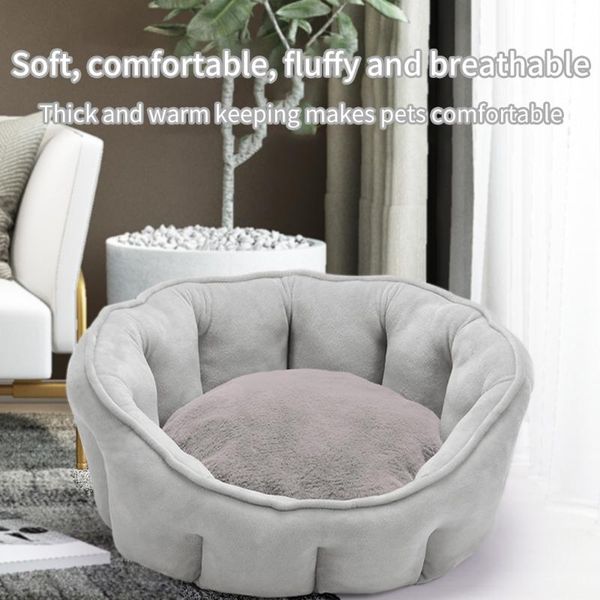 

home pet bed sleeping plush washable anti slip ultra soft portable solid high walls design winter warm easy clean indoor dog cat beds & furn