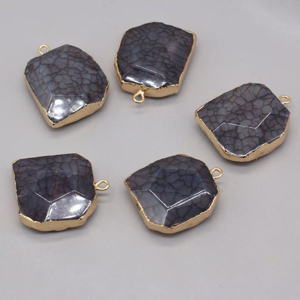

charms natural stone pendant black dragon pattern agate jewelry for making diy necklace accessories size 23x30mm gifts, Bronze;silver