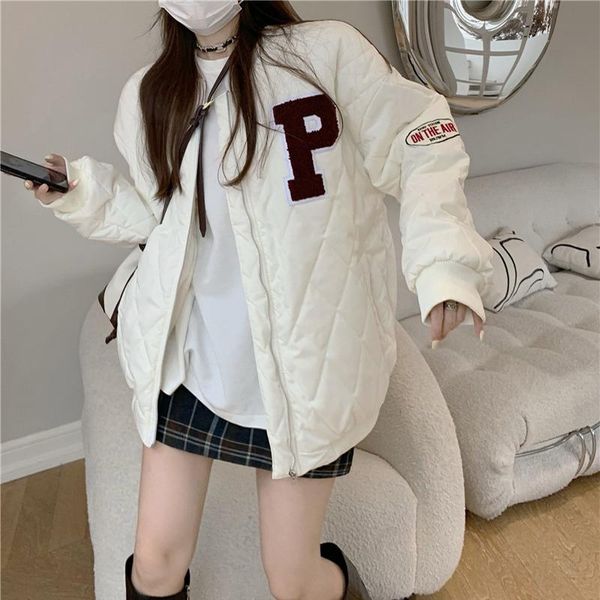 

Women's Jackets Winter Women Coat Hooded Padded Jacket Baseball Uniform Fashion Style Solid Color Long Sleeve Female Warm Outerwear, Black;brown