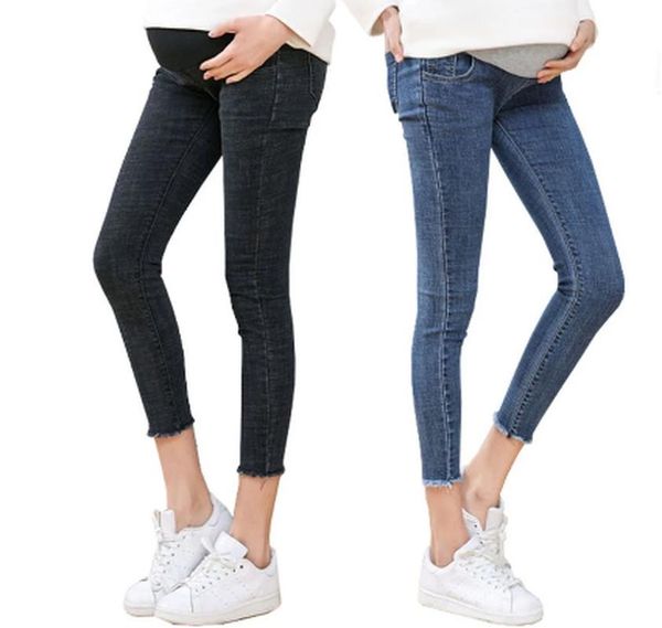 

maternity bottoms jeans for pregnancy spring clothes stretch soft skinny pants belly trousers pregnant women clothing, White