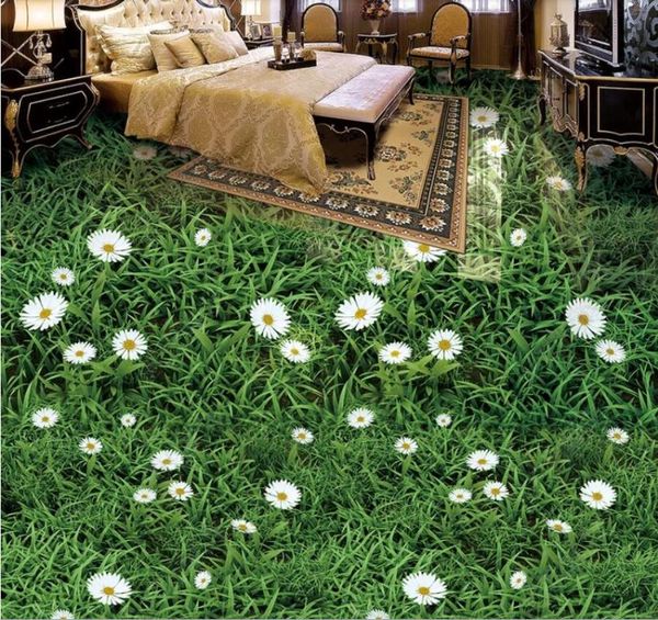 

wallpapers plants flowers green grass 3d floor painting