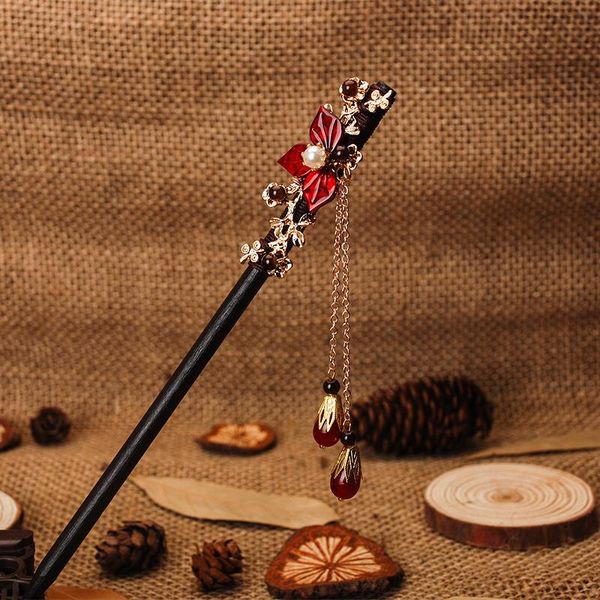 

hair clips & barrettes stick chopsticks vintage tassel pin making accessories for women girl ea, Golden;silver