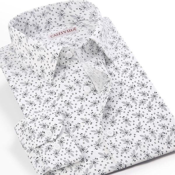 

100% cotton high-end men's casual printed shirt fashion floral long sleeve regular fit social soft spring autumn beach shirts, White;black