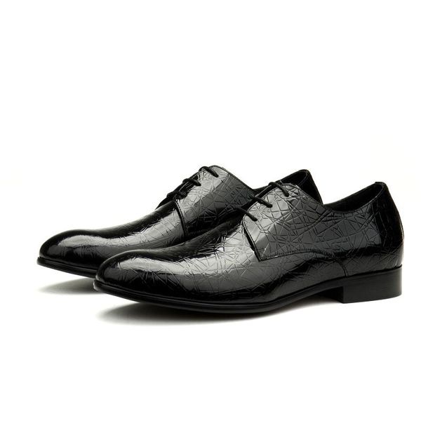 

large size eur45 black business dress shoes patent leather office mens social