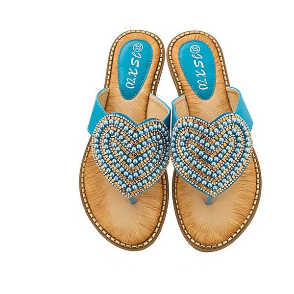 

outdoor heart shaped women slipper summer beach woman casual non-slip flat flip flops shoes home slipp slippers, Black