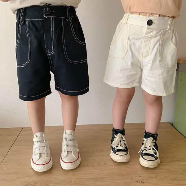 

shorts 2021 summer kids pants solid boys short korean girls clothes, Black