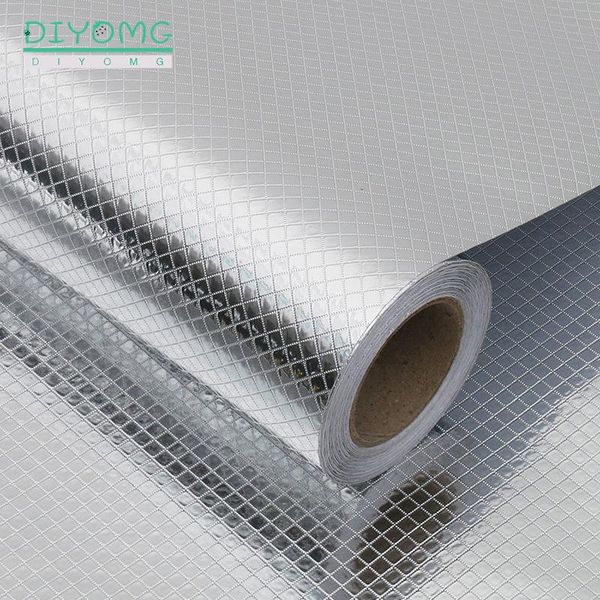 

wall stickers kitchen oil-proof self adhesive stove anti-fouling high-temperature aluminum foil wallpaper cabinet film contact paper