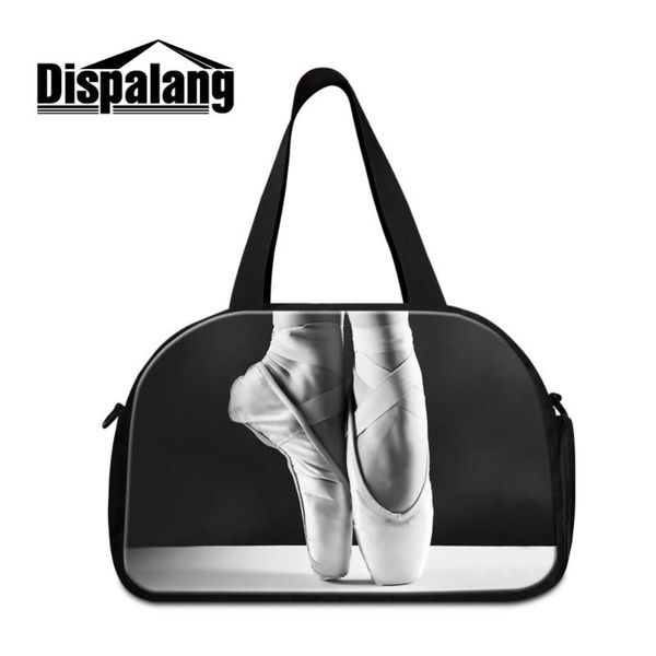 

duffel bags dispalang foldable portable travel bag ballet shoe print womens luggage large capacity tote shoulder