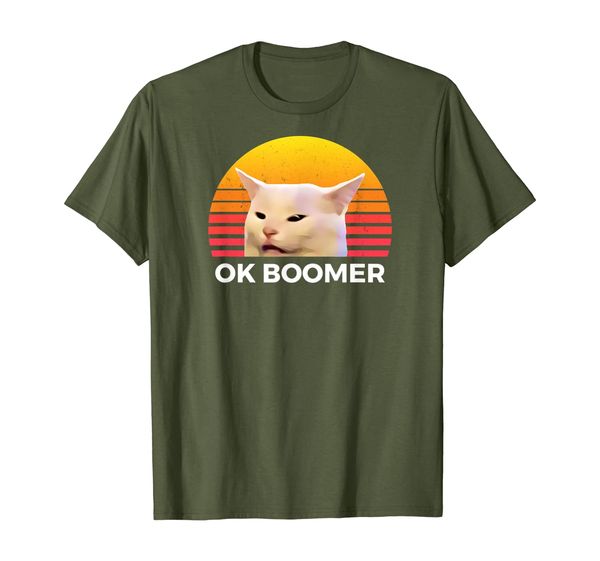 

Woman Yelling At Table Dinner Funny Cat Ok Boomer T-Shirt, Mainly pictures
