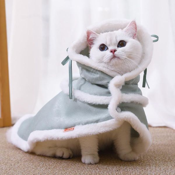 

cat costumes winter pet cape clothing green quilt short dog american british kitten outing cloak clothes accessories for small cats dogs