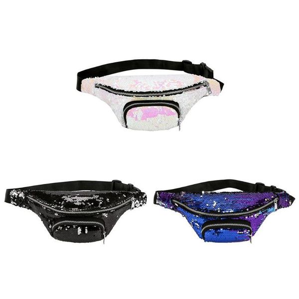 

waist bags women shining sequins pack girl party casual clutch crossbody handbag
