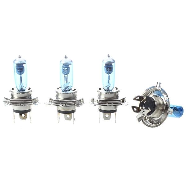

car headlights 4 lamps halogen bulbs h4 white light 100w 12v
