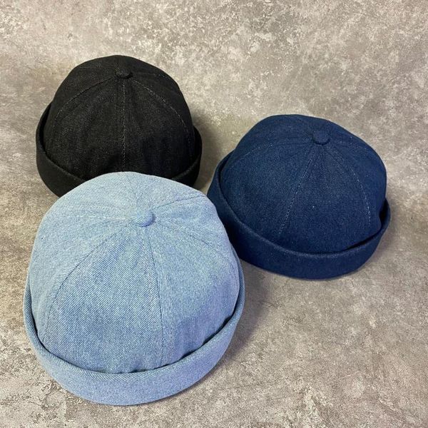 

beanies autumn japanese cowboy washed landlord hat with holes old retro melon leather beanie adjustable