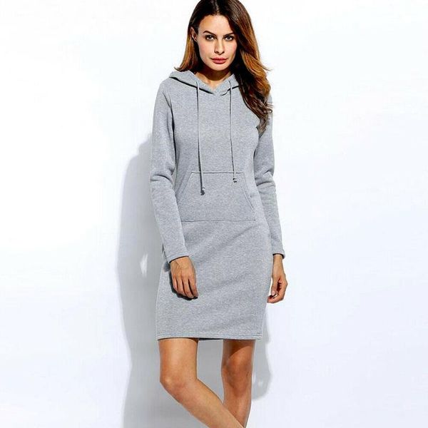 

women's hoodies & sweatshirts winter women casual dress long sleeve hoodie jumper pockets solid color hoody sweatershirt, Black