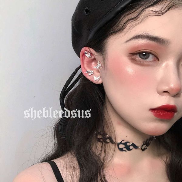 

fairy spirit full girl exquisite inlaid mini temperament butterfly earrings earbone