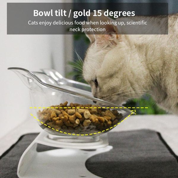 

pet cats bowls durable double raised stand 15 degree cat feeding watering supplies dog feeder bowl & feeders