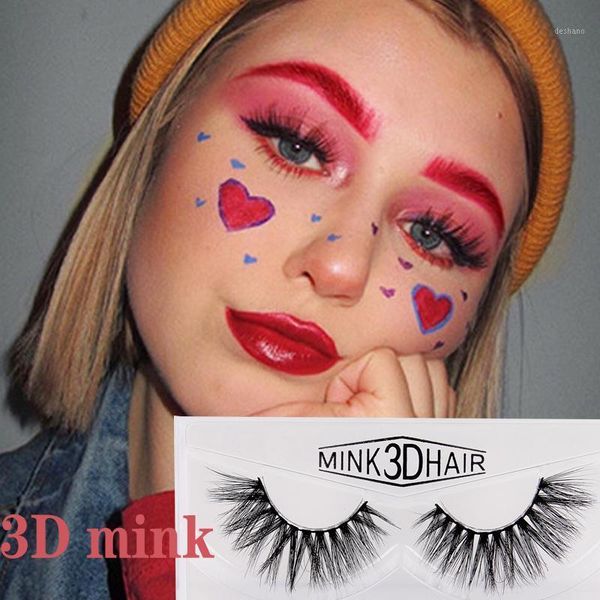 

mink false eyelashes handmade not cruel natural thick cross eyelash extension1