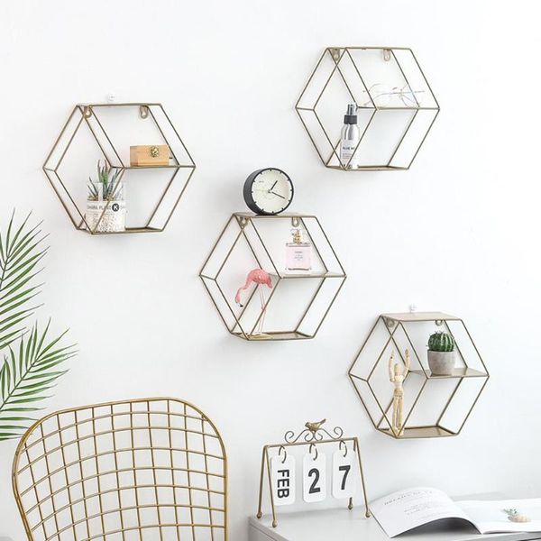 

wall mounted hexagonal floating shelves storage shelf for bedroom living room office other home decor
