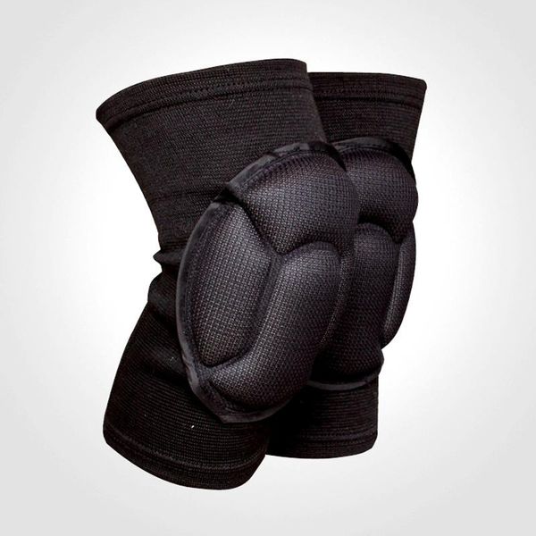 

elbow & knee pads 2pcs/lot thickening elastic kneepad football basketball extreme sports brace support protect cycling protector, Black;gray