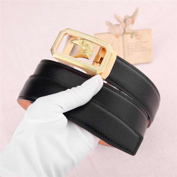 

belts 2021 luxury men's belt automatic steel buckle business leisure youth crocodile nibber fashion leather, Black;brown