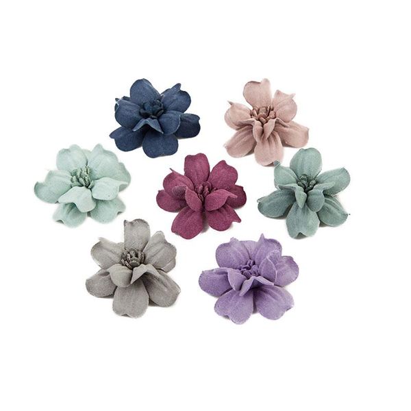 Ghirlande di fiori decorativi Savica 10pcs Testa di tessuto artificiale per copricapo da sposa Decorazioni per la casa Fai da te Scrapbooking Artigianato Flores Accessori