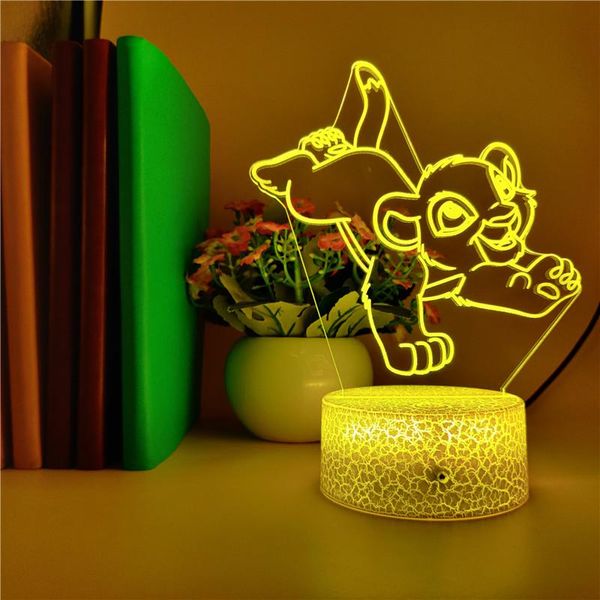 

night lights kids room light led acrylic table lamps 3d the lion king nightlight holiday birthday party atmosphere decor gift