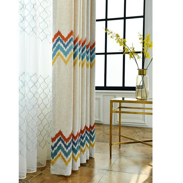 

curtain & drapes factory direct red white embroidered curtains for living room bedroom blackout cloth stitching customized