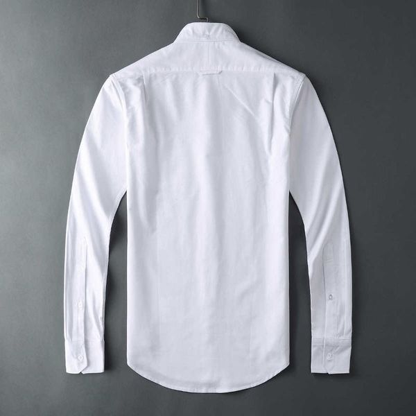 

men's casual shirts 2021 fashion brand men slim white pocket stripes full shirt turn down collar oxford solid clothing, White;black