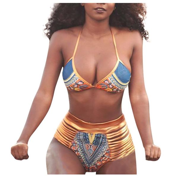 

women's swimwear bikini 2021 swimsuit women cut out high waisted string printed 2 piece bathing suit, White;black