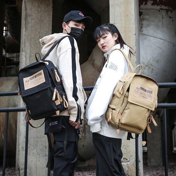 

backpack oxford cloth female 2021 tide brand personality college style high school student bag outdoor male travel