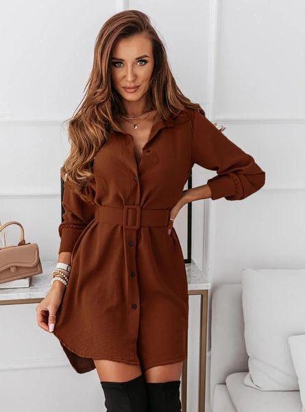 

casual dresses 2021 autumn dress shirt turn-down collar long sleeve fish tail vestidos with belt female party clothes, Black;gray