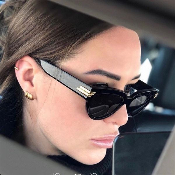 

star net red same triangle cat eye personalized fashion plate sunglasses bv1035, White;black