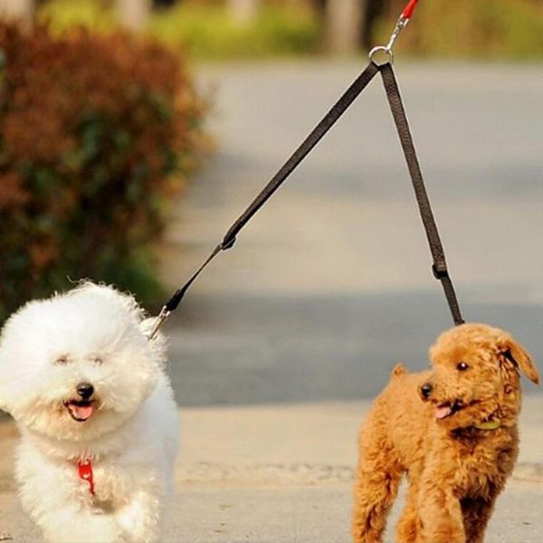 

dog collars & leashes nylon dual twin double leash pet coupler two in one lead collar leading supplies 1pcs for tow dogs