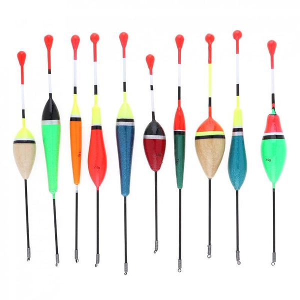 

fishing accessories 10pcs floats set balsa bobber light stick fluctuate mix size colorful float for