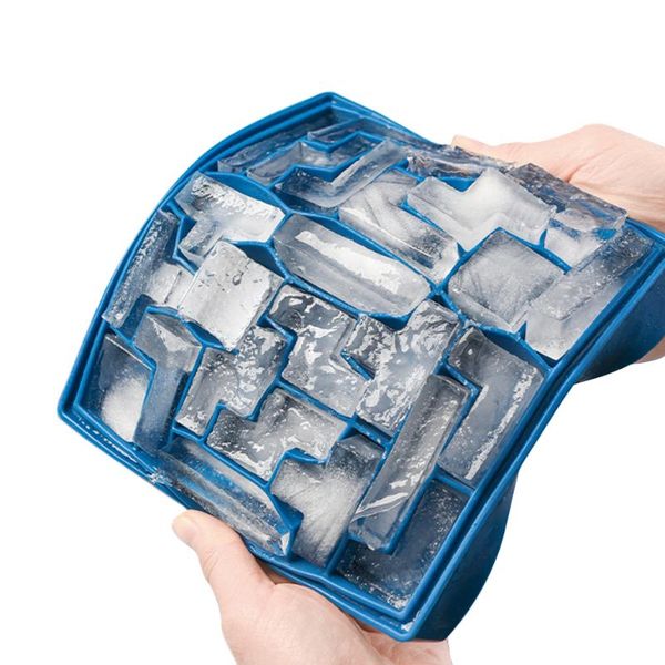 

baking moulds tetris ice cube tray silicone quick-er with lid ice-making mold large box kitchen ing tool