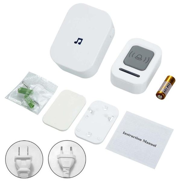 

doorbells eu us plug ac 90-260v wireless doorbell door bell 60 rings tune song 300m remote distance smart home cordless