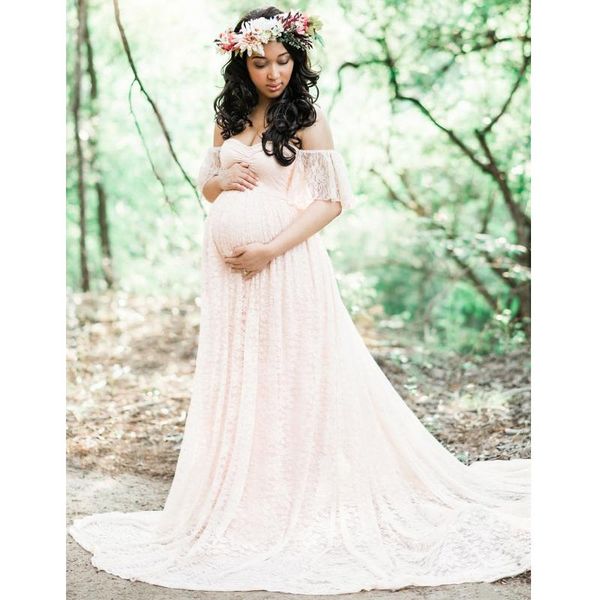 

maternity dresses okaymom pography props lace phoot shoot for pregnant women pregnancy wear white gown vestidos clothing