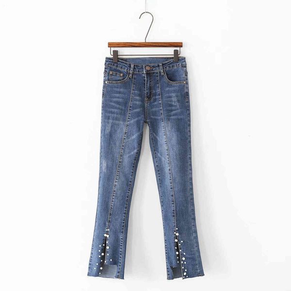 

jeans b5666 women's fashion pants in spring of 2021, Blue