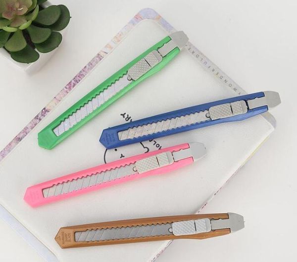 DHL Candy colori mini Utility Knife multifunzione Art Cutter Studenti Paper Snap Off Retrattile Razor Blade Knife Cancelleria Colore