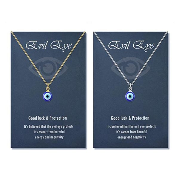 

pendant necklaces 594b lucky blue eye necklace evil turkish for protection and blessing men women, Silver