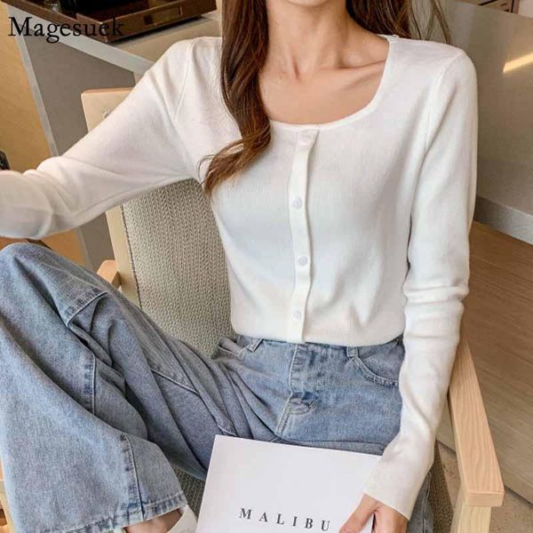 

women's sweaters long sleeve slim fit knitted solid all-match pullover women sweater autumn and winter square collar 10986, White;black