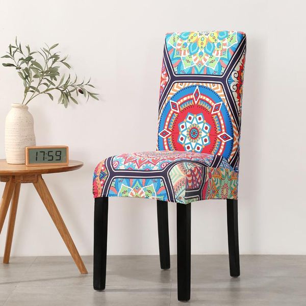 

boho style printed stretch slipcover chair cover for dining room anti-dust office banquet elastic covers