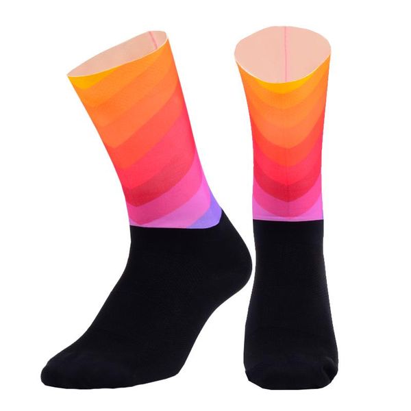 

sports socks professional cycling functional fabric men women running basketball anti slip bicycle compression, Black