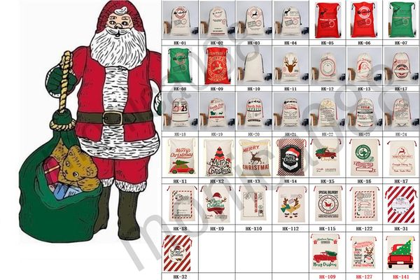 

new canvas christmas santas bag large drawstring candy claus bags xmas gift santa sacks for festival decoration