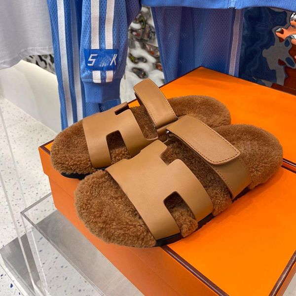 

sandals 2021 shaduo women summer leather patchwork wool flat thick soled roman holiday slippers, Black